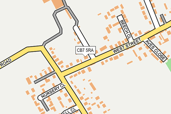 CB7 5RA map - OS OpenMap – Local (Ordnance Survey)