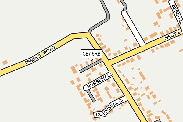 CB7 5RB map - OS OpenMap – Local (Ordnance Survey)