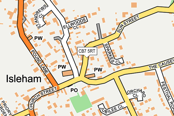 CB7 5RT map - OS OpenMap – Local (Ordnance Survey)