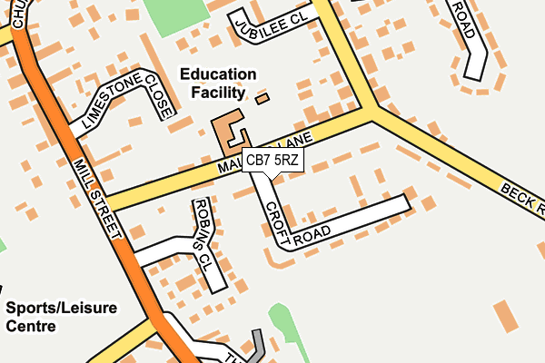 CB7 5RZ map - OS OpenMap – Local (Ordnance Survey)