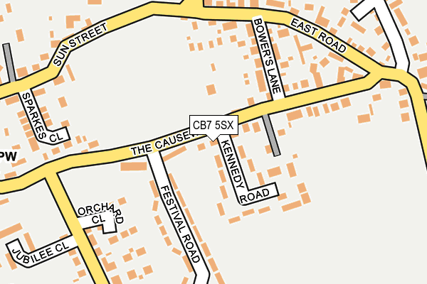 CB7 5SX map - OS OpenMap – Local (Ordnance Survey)