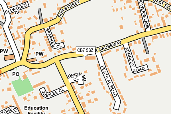 CB7 5SZ map - OS OpenMap – Local (Ordnance Survey)