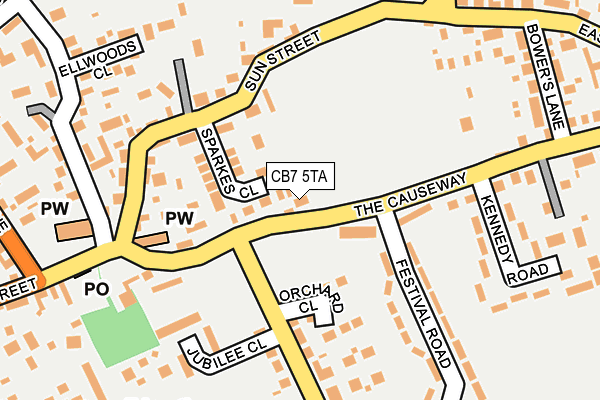 CB7 5TA map - OS OpenMap – Local (Ordnance Survey)