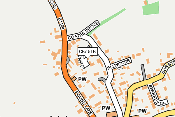 CB7 5TB map - OS OpenMap – Local (Ordnance Survey)