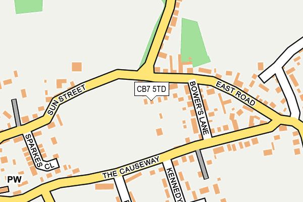 CB7 5TD map - OS OpenMap – Local (Ordnance Survey)