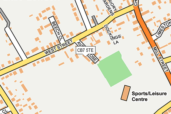 CB7 5TE map - OS OpenMap – Local (Ordnance Survey)