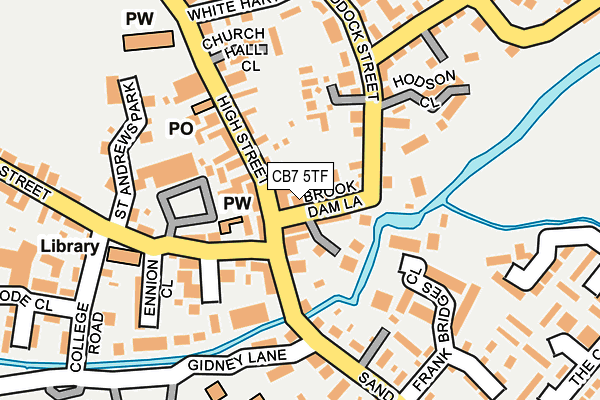 CB7 5TF map - OS OpenMap – Local (Ordnance Survey)