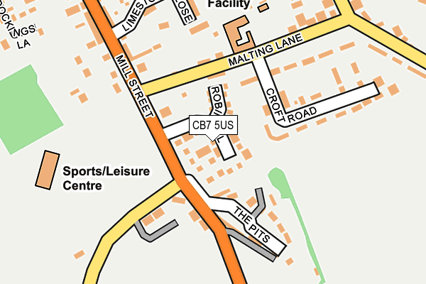 CB7 5US map - OS OpenMap – Local (Ordnance Survey)