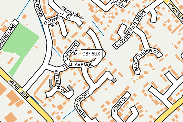 CB7 5UX map - OS OpenMap – Local (Ordnance Survey)