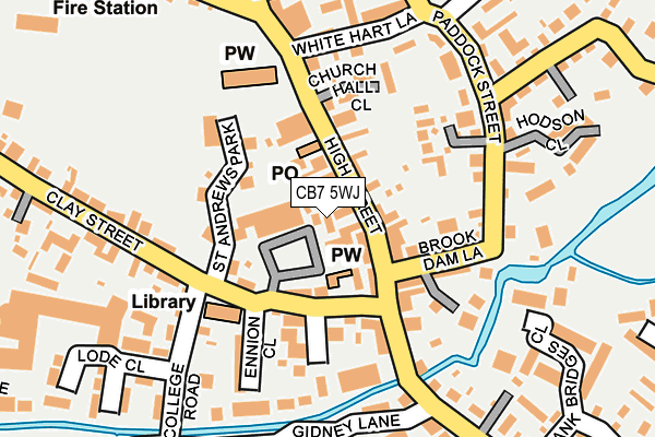 CB7 5WJ map - OS OpenMap – Local (Ordnance Survey)