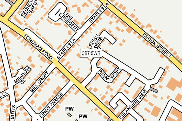 CB7 5WR map - OS OpenMap – Local (Ordnance Survey)