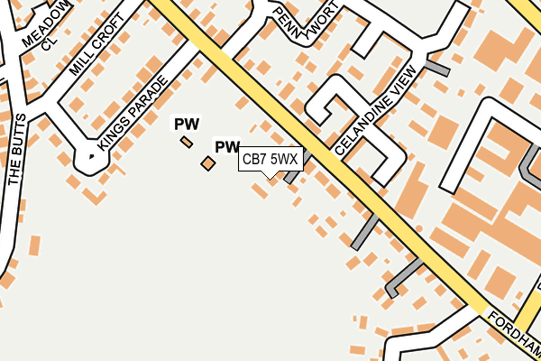 CB7 5WX map - OS OpenMap – Local (Ordnance Survey)