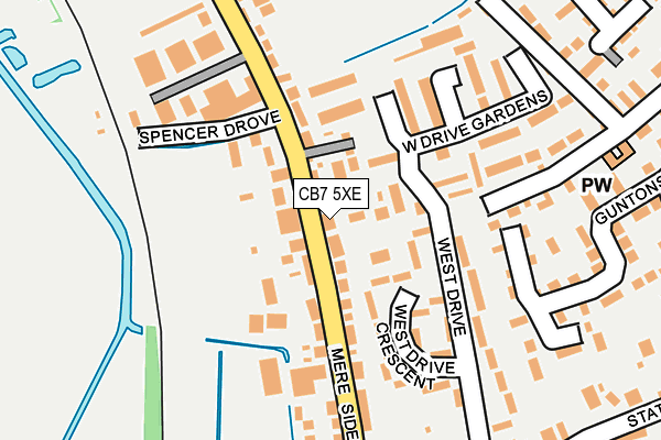 CB7 5XE map - OS OpenMap – Local (Ordnance Survey)