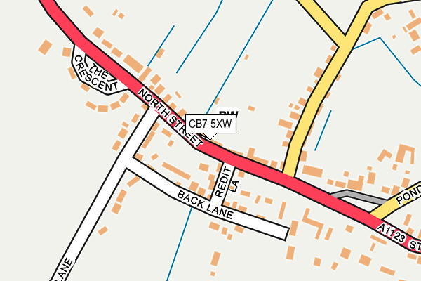 CB7 5XW map - OS OpenMap – Local (Ordnance Survey)