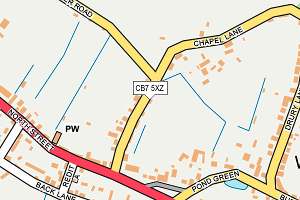 CB7 5XZ map - OS OpenMap – Local (Ordnance Survey)