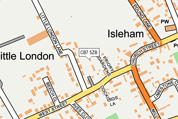 CB7 5ZB map - OS OpenMap – Local (Ordnance Survey)
