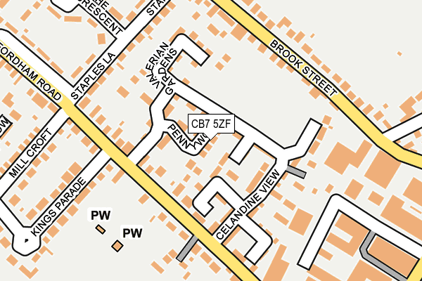 CB7 5ZF map - OS OpenMap – Local (Ordnance Survey)
