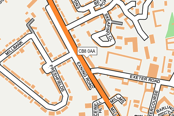 CB8 0AA map - OS OpenMap – Local (Ordnance Survey)