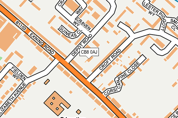 CB8 0AJ map - OS OpenMap – Local (Ordnance Survey)