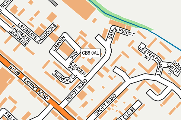 CB8 0AL map - OS OpenMap – Local (Ordnance Survey)