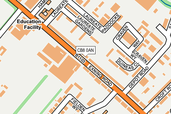 CB8 0AN map - OS OpenMap – Local (Ordnance Survey)