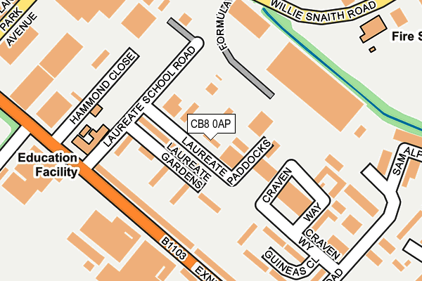 CB8 0AP map - OS OpenMap – Local (Ordnance Survey)