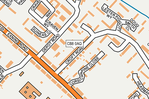 CB8 0AQ map - OS OpenMap – Local (Ordnance Survey)
