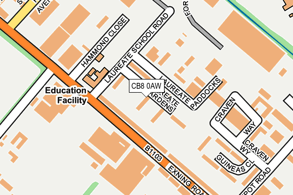 CB8 0AW map - OS OpenMap – Local (Ordnance Survey)