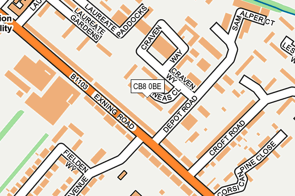 CB8 0BE map - OS OpenMap – Local (Ordnance Survey)
