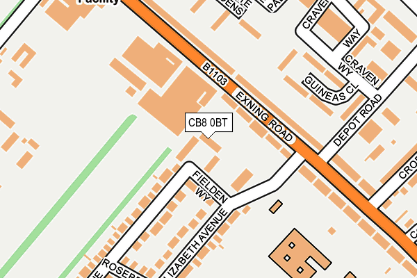 CB8 0BT map - OS OpenMap – Local (Ordnance Survey)