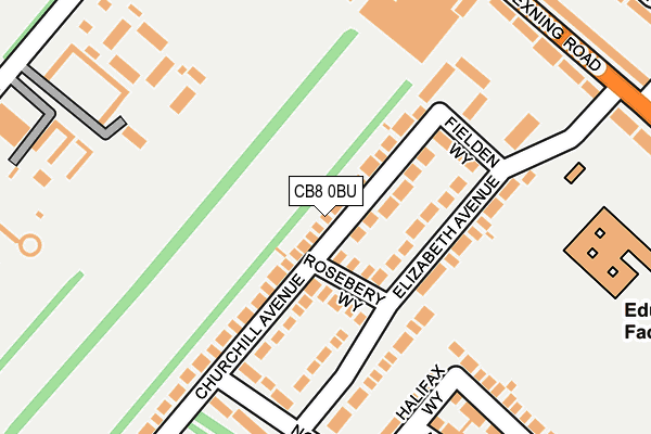 CB8 0BU map - OS OpenMap – Local (Ordnance Survey)