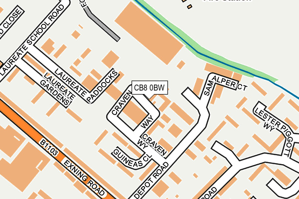 CB8 0BW map - OS OpenMap – Local (Ordnance Survey)