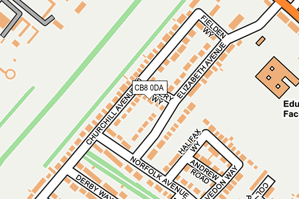 CB8 0DA map - OS OpenMap – Local (Ordnance Survey)