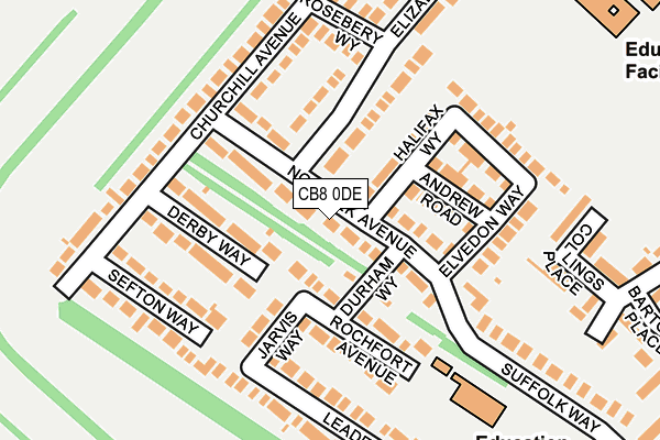 CB8 0DE map - OS OpenMap – Local (Ordnance Survey)