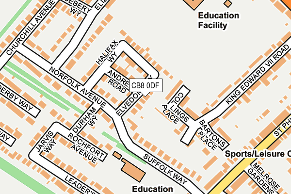CB8 0DF map - OS OpenMap – Local (Ordnance Survey)