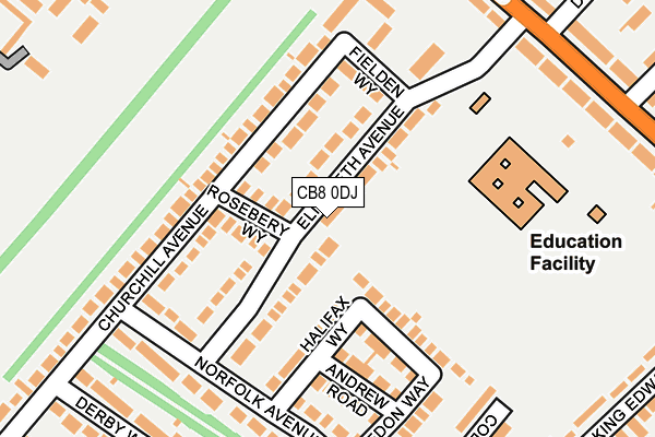 CB8 0DJ map - OS OpenMap – Local (Ordnance Survey)