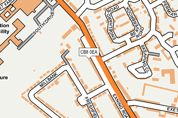CB8 0EA map - OS OpenMap – Local (Ordnance Survey)