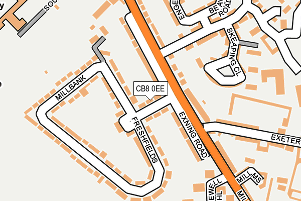 CB8 0EE map - OS OpenMap – Local (Ordnance Survey)