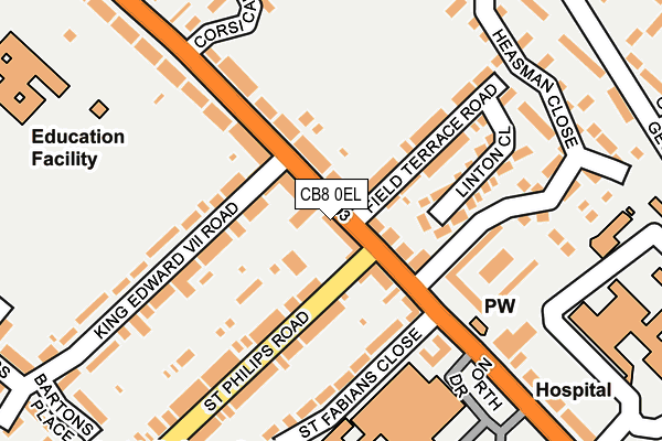 CB8 0EL map - OS OpenMap – Local (Ordnance Survey)
