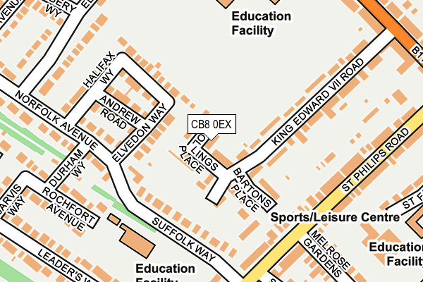 CB8 0EX map - OS OpenMap – Local (Ordnance Survey)