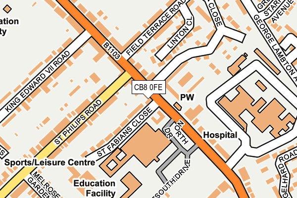 CB8 0FE map - OS OpenMap – Local (Ordnance Survey)