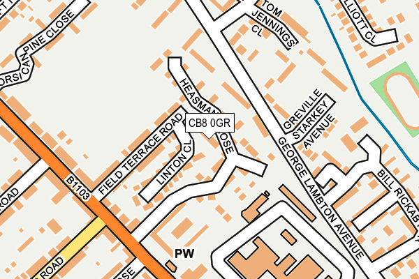 CB8 0GR map - OS OpenMap – Local (Ordnance Survey)