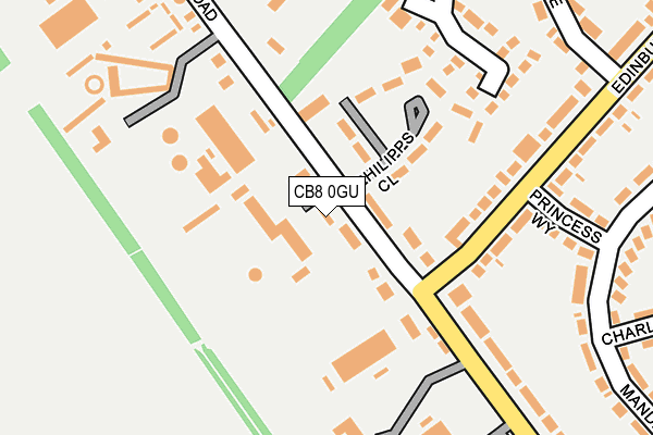 CB8 0GU map - OS OpenMap – Local (Ordnance Survey)