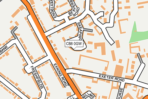 CB8 0GW map - OS OpenMap – Local (Ordnance Survey)