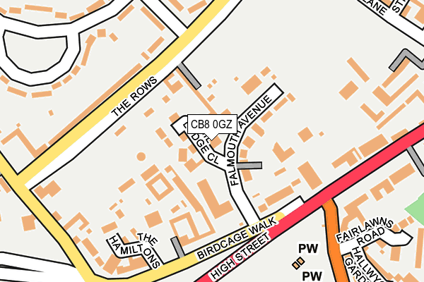 CB8 0GZ map - OS OpenMap – Local (Ordnance Survey)