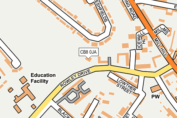 CB8 0JA map - OS OpenMap – Local (Ordnance Survey)