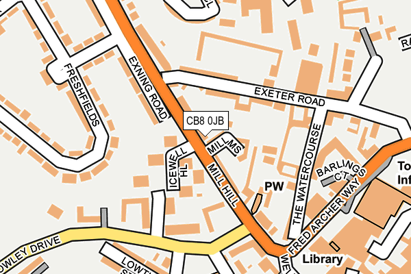 CB8 0JB map - OS OpenMap – Local (Ordnance Survey)