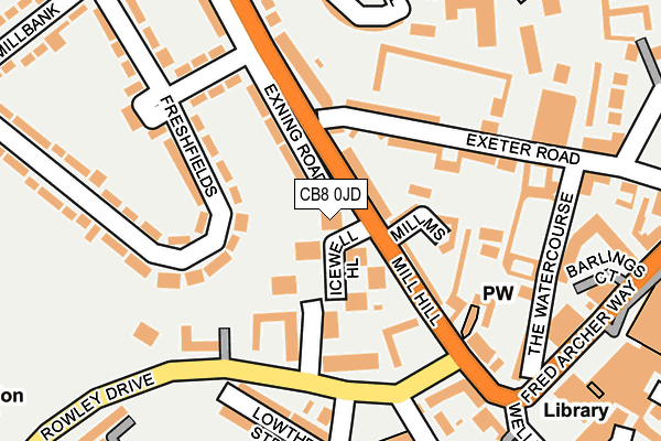 CB8 0JD map - OS OpenMap – Local (Ordnance Survey)