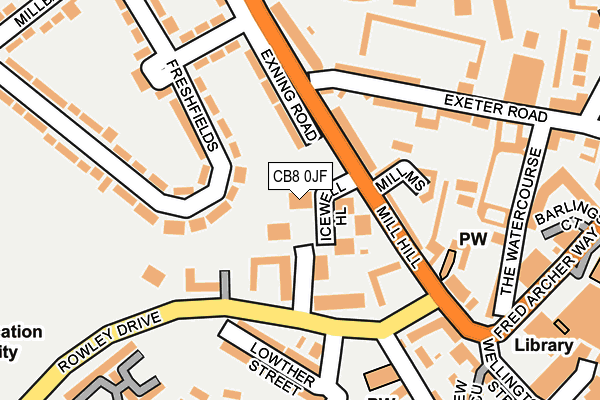 CB8 0JF map - OS OpenMap – Local (Ordnance Survey)