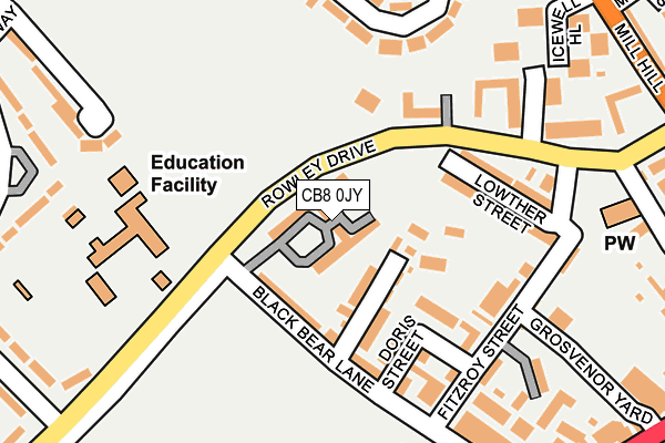 CB8 0JY map - OS OpenMap – Local (Ordnance Survey)